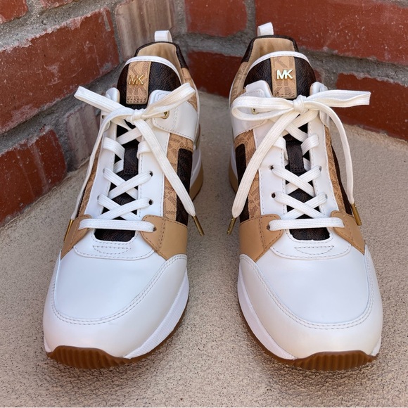 🆕 Michael Kors Georgie Metallic Leather Trainer Sneakers Sz 9.5M - Picture 4 of 13